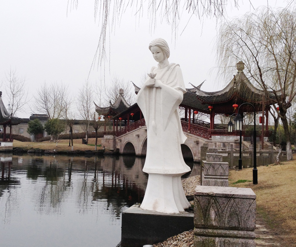 永平汉白玉河神雕塑