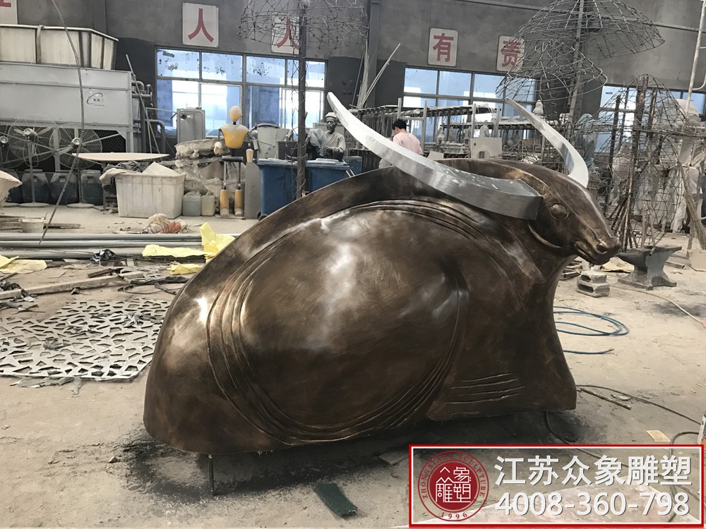 玻璃钢水牛雕塑