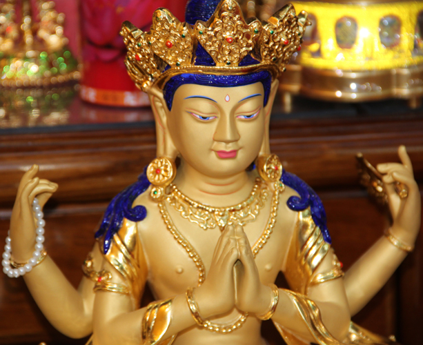 永平四臂观音 - 佛教雕塑 - 佛像贴金箔