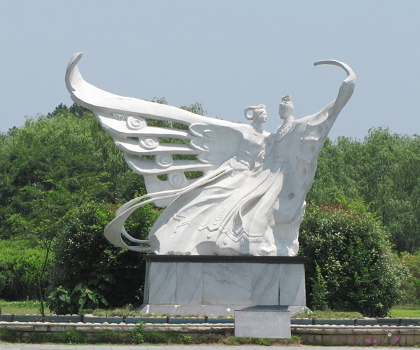 永平大型汉白玉《梁祝》雕塑