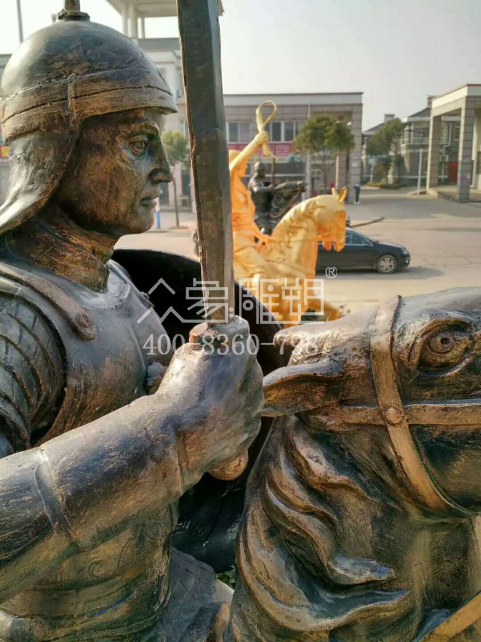 永平国王与骑士玻璃钢雕塑