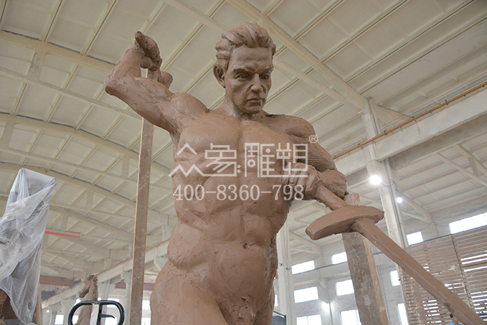 永平铸剑为犁铸青铜雕塑