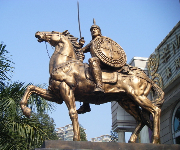 铸铜雕塑之骑马武士