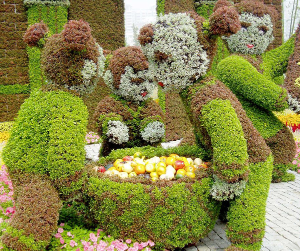 永平绿色小熊雕塑