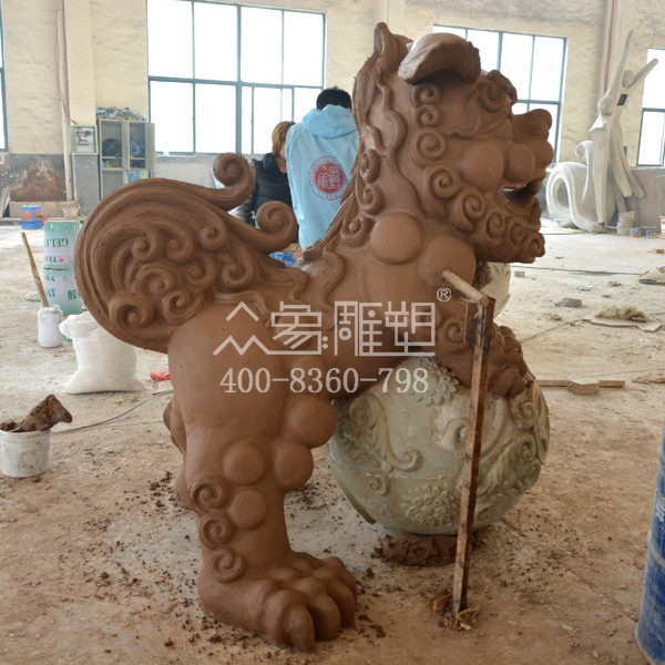 永平玻璃钢彩绘狮子