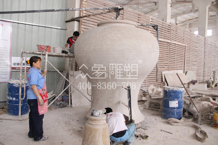 永平常州玻璃钢彩绘大花瓶