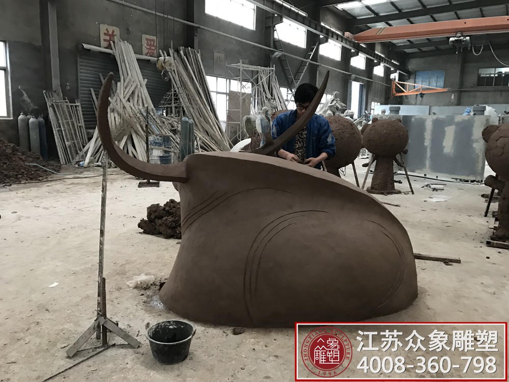 玻璃钢水牛雕塑