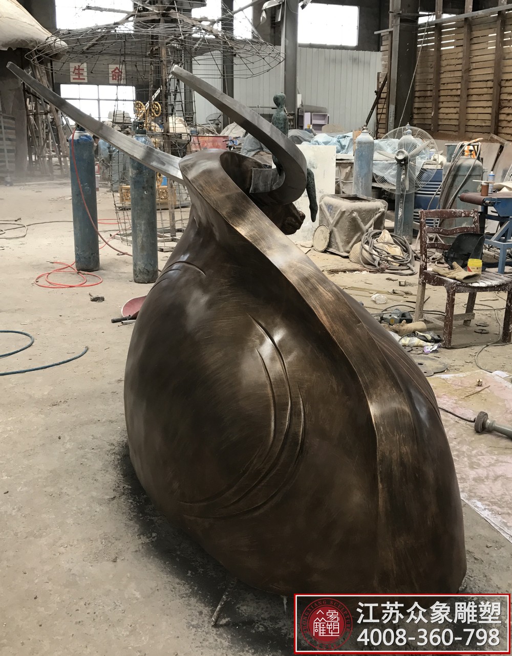 玻璃钢水牛雕塑